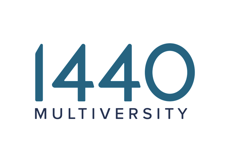 1440 Multiversity logo is the number 1440 with the word multiversity below it